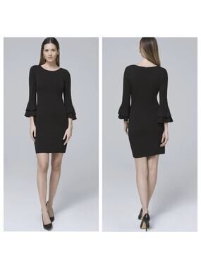 White House Black Market Women's Tiered Sleeve Knit Shift Dress Size S